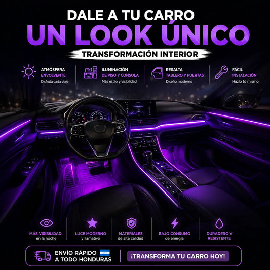 GlowRide™ — Luces LED RGB Interior para Auto