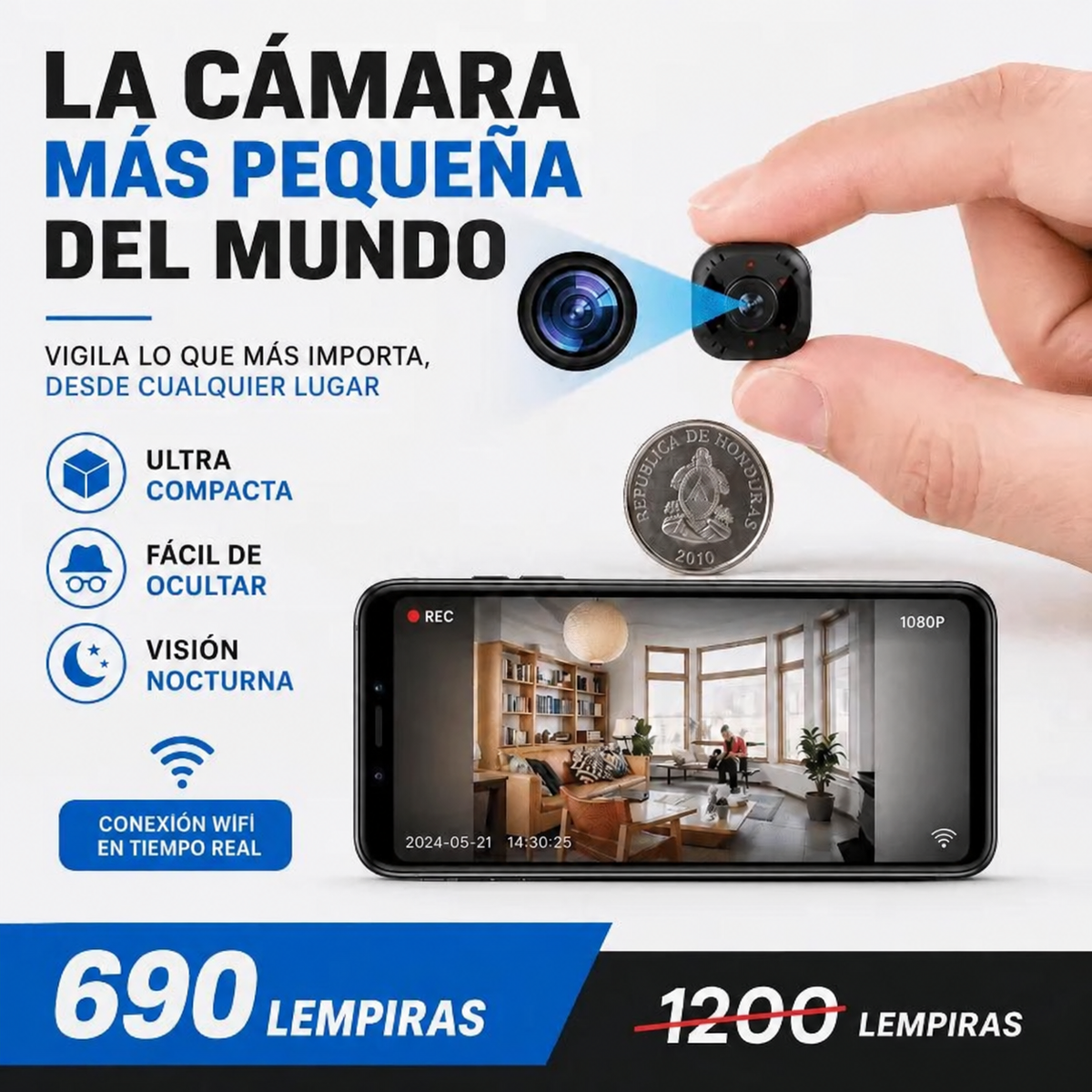 MINI CAMARA 4K ™ MINIATURA +GARANTIA 12 MESES
