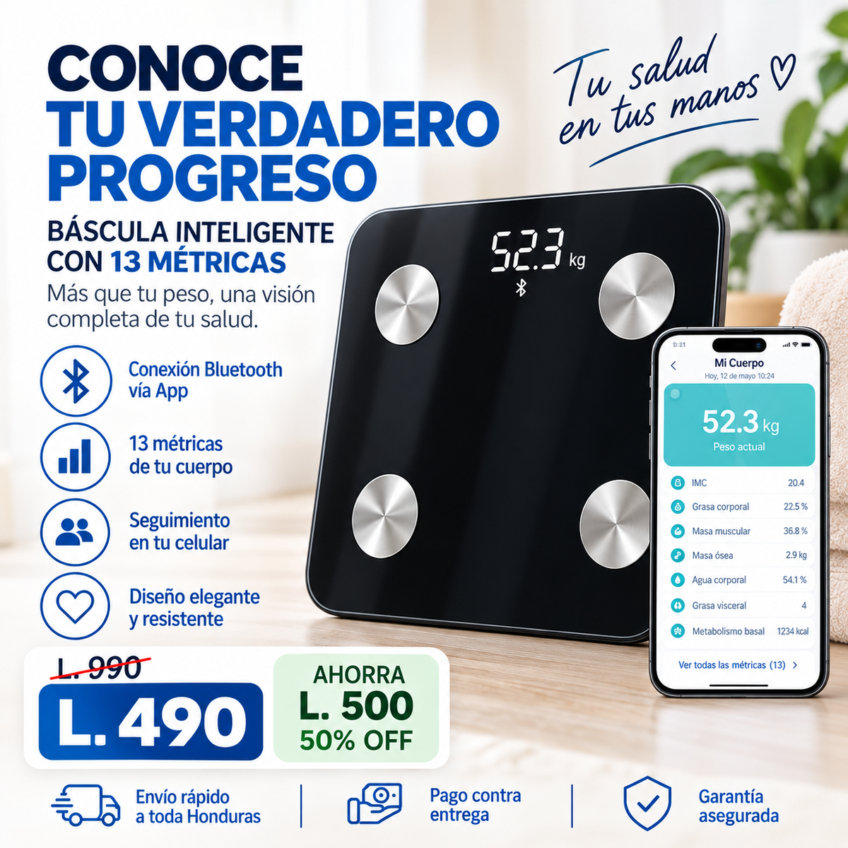 SmartScale Pro – Báscula Inteligente Bluetooth